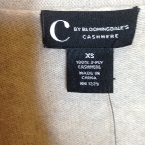 C by Bloomingdale's Cashmere Cardigan Light Gray XS NWT - Picture 3 of 6